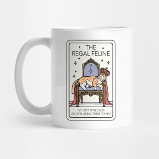 ‘The Regal Feline’ Nine Lives Cat Nap Tarot Inspired Design Mug